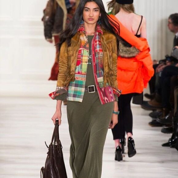 Polo Ralph Lauren 2014 Southwest Fringed Cognac Leather Jacket - Picture 13 of 16